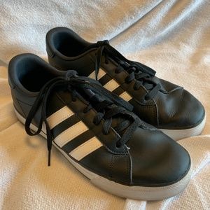 Adidas Ortholite black and white striped sneakers